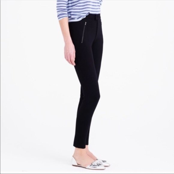 J Crew Pants - J.Crew Pixie Ankle Ponte Pant Women’s Slim Black Knit Zip Pockets Size2R B3985